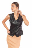 Eva Women's 100% Real Black Leather Vest