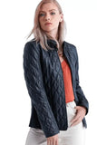 Darcy Women's 100% Real Black Leather Biker Jacket