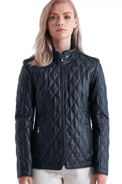 Darcy Women's 100% Real Black Leather Biker Jacket
