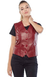 Emily Women's 100% Real Red Leather Vest