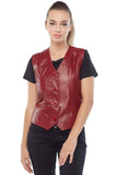 Emily Women's 100% Real Red Leather Vest