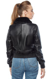 Emma Women's 100% Real Black Leather Bomber Jacket