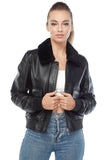 Emma Women's 100% Real Black Leather Bomber Jacket