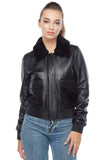 Emma Women's 100% Real Black Leather Bomber Jacket