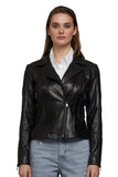Gisele Bundchen Women's 100% Real Black Leather Jacket