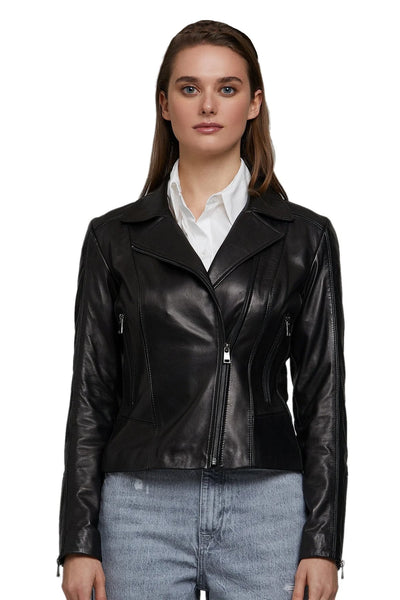 Gisele Bundchen Women's 100% Real Black Leather Jacket