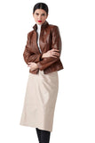Gizem Women's 100% Real Tan Leather Classic Jacket