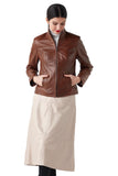 Gizem Women's 100% Real Tan Leather Classic Jacket
