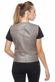 Isabella Women's 100% Real Grey Leather Vest