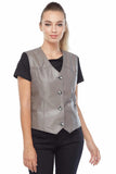 Isabella Women's 100% Real Grey Leather Vest
