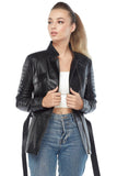 Women's 100% Real Black Leather Judy Coat