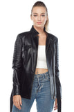 Women's 100% Real Black Leather Judy Coat