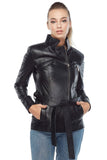 Women's 100% Real Black Leather Judy Coat
