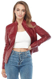 Karen Gillan Women's 100% Real Red Leather Jacket