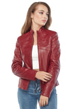 Karen Gillan Women's 100% Real Red Leather Jacket