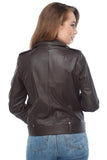 Katharine Women's 100% Real Brown Leather Biker Jacket