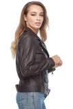 Katharine Women's 100% Real Brown Leather Biker Jacket