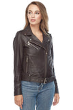 Katharine Women's 100% Real Brown Leather Biker Jacket