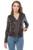 Katharine Women's 100% Real Brown Leather Biker Jacket