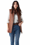 Maya Women's 100% Real Tan Leather Long Vest