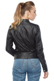 Mia Women's 100% Real Black Leather Moto Jacket