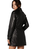 Milano Women's 100% Real Black Leather Coat