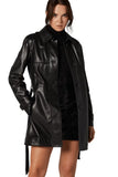 Milano Women's 100% Real Black Leather Coat