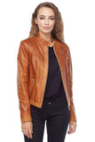 Millie Brady Women's 100% Real Brown Leather Waxed Jacket