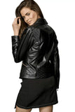 Nicola Women's 100% Real Black Leather Biker Style Jacket