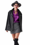 Orabella Women's 100% Real Black Leather Classic Jacket