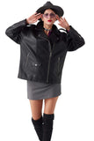 Orabella Women's 100% Real Black Leather Classic Jacket