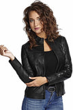 Aimee Petite Women's 100% Real Black Leather Jacket