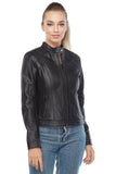 Rosa Women's 100% Real Black Leather Jacket