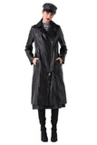 Roza Women's 100% Real Black Leather Stylish Trench Coat