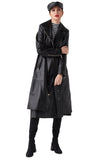 Roza Women's 100% Real Black Leather Stylish Trench Coat
