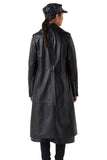 Roza Women's 100% Real Black Leather Stylish Trench Coat