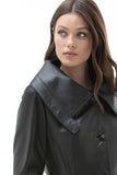 Alaska Women's 100% Real Black Leather Classic Long Coat