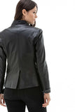 Women's 100% Real Black Leather Vegetal Leader Jacket