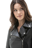 Women's 100% Real Black Leather Detachable Jacket