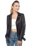 Sandra Women's 100% Real Black Leather Motocycle Jacket