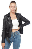 Sandra Women's 100% Real Black Leather Motocycle Jacket