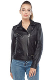 Sandra Women's 100% Real Black Leather Motocycle Jacket