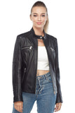 Sarah Archer Women's 100% Real Black Leather Jacket