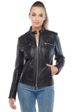 Sarah Archer Women's 100% Real Black Leather Jacket