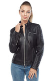 Sarah Archer Women's 100% Real Black Leather Jacket
