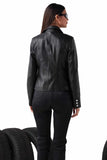 Sila Women's 100% Real Black Leather Stylish Jacket