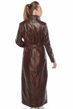 Skyler Women's 100% Real Brown Leather Long Coat