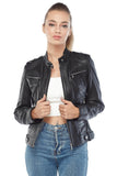 Sofia Women's 100% Real Black Leather Jacket