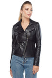 Sylvia Women's 100% Real Black Leather Sport Biker Jacket