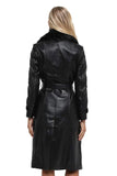 Cara Delevingne Women's 100% Real Black Leather Long Coat